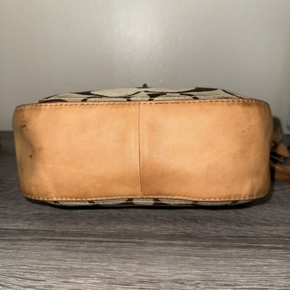 Coach Willis Brown Signature Canvas Tan‎ Leather 65th Anniversary Crossbody Bag! - Picture 9 of 15